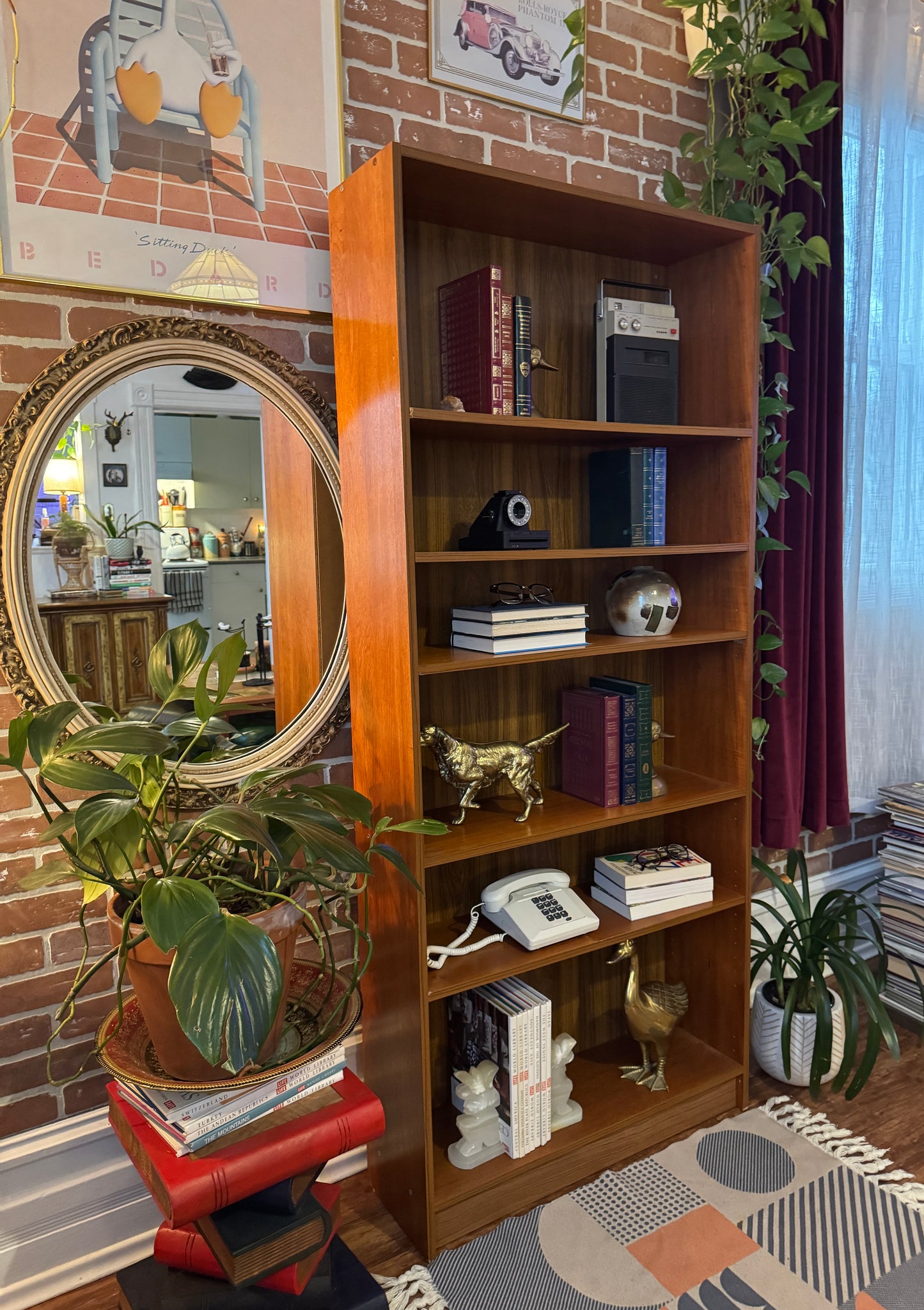 Vintage Teak Adjustable Bookshelf