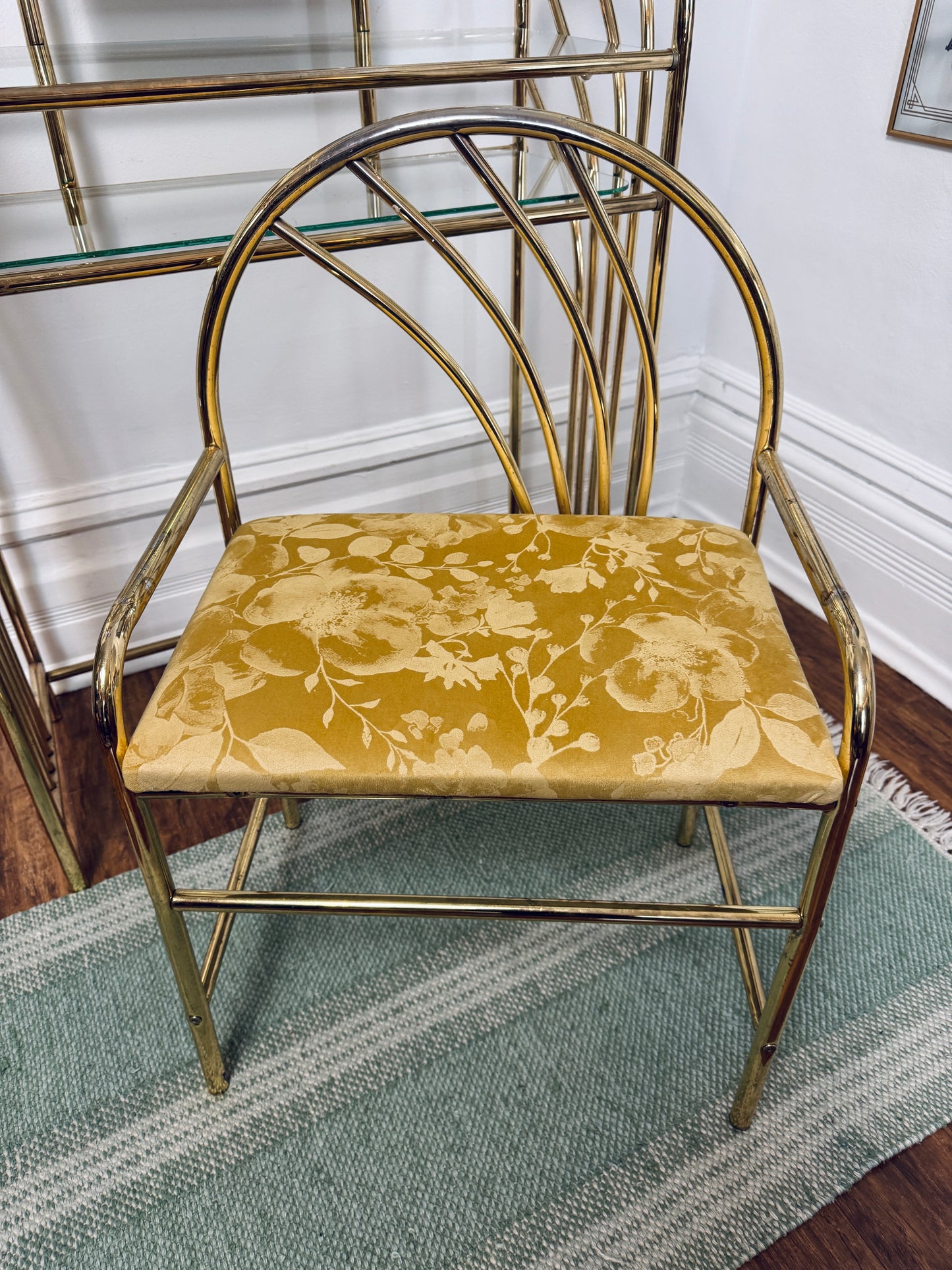 Vintage Regency Brass Vanity Set