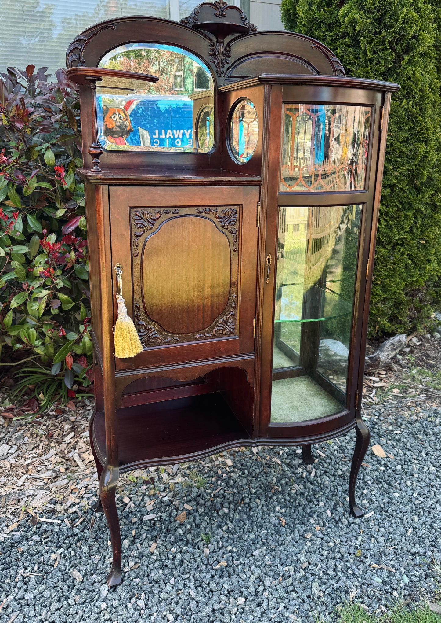 Stunning Antique Mahogany Music Cabinet
