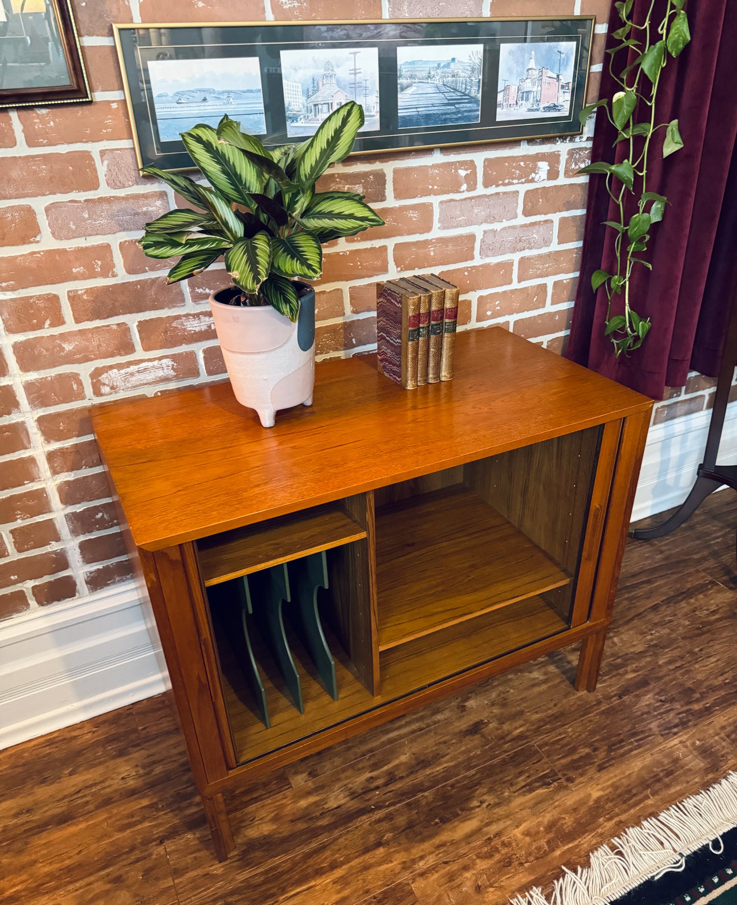 Danish Teak Record Cabinet