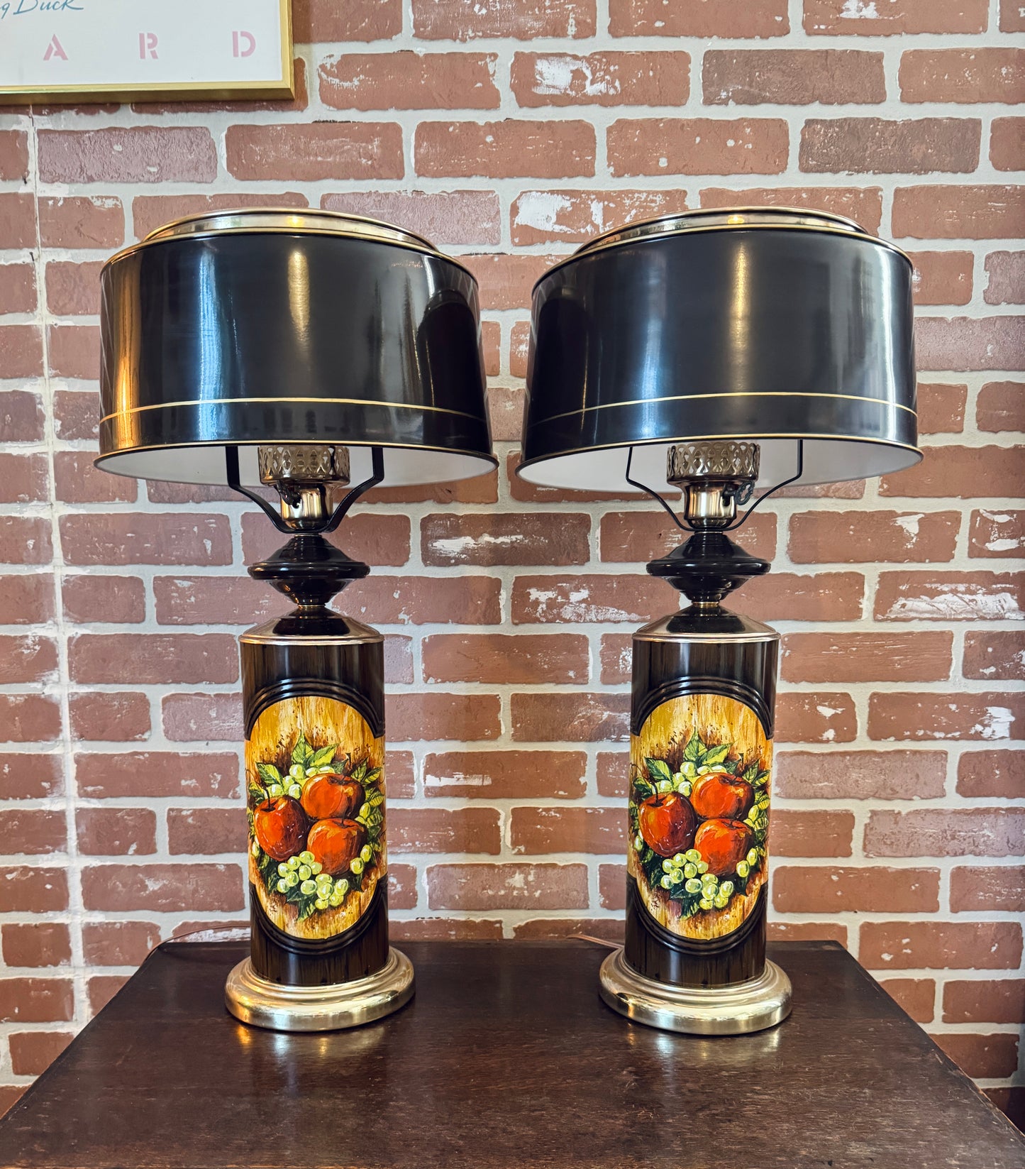 Vintage 70s Brown Metal Lamps