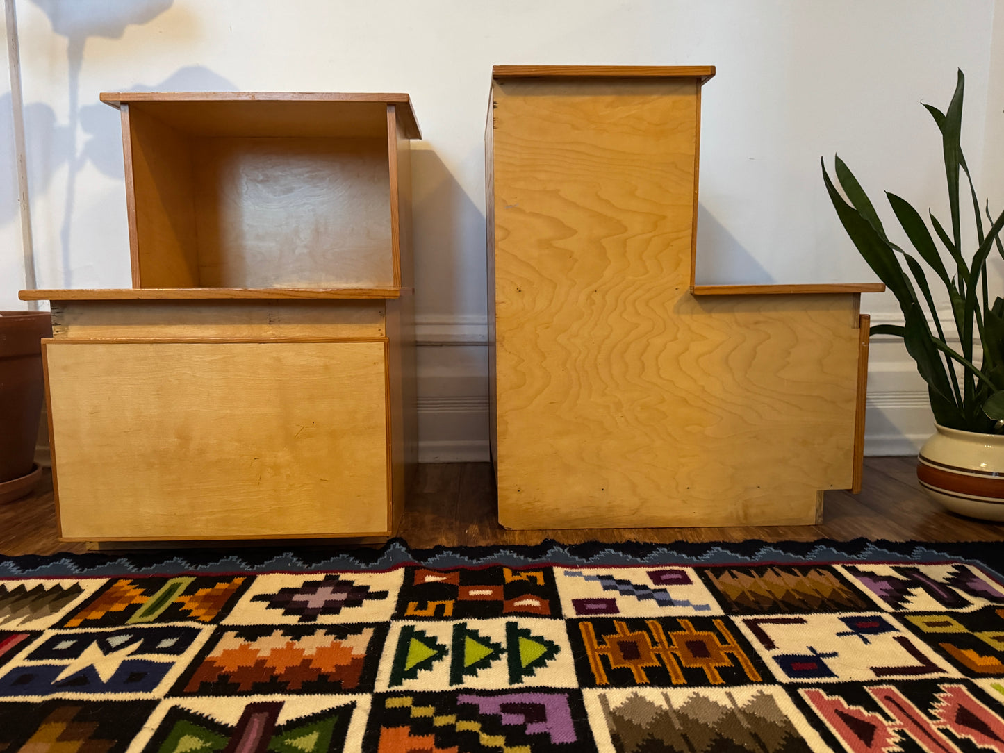 Vintage Plywood MCM Nightstands