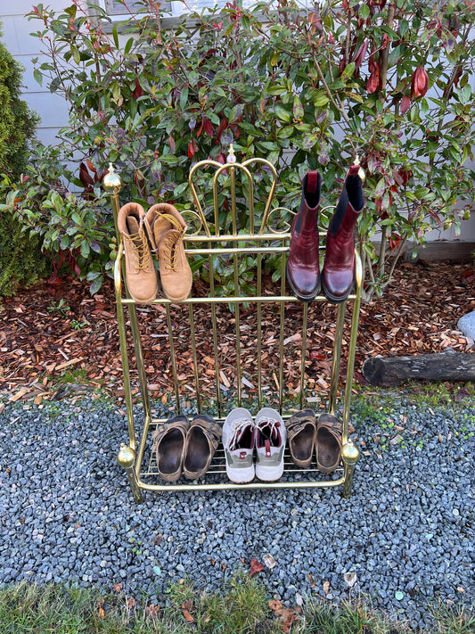Vintage Brass Shoe Rack