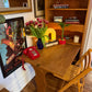 Vintage Solid Wood Bookshelf & Folding Table