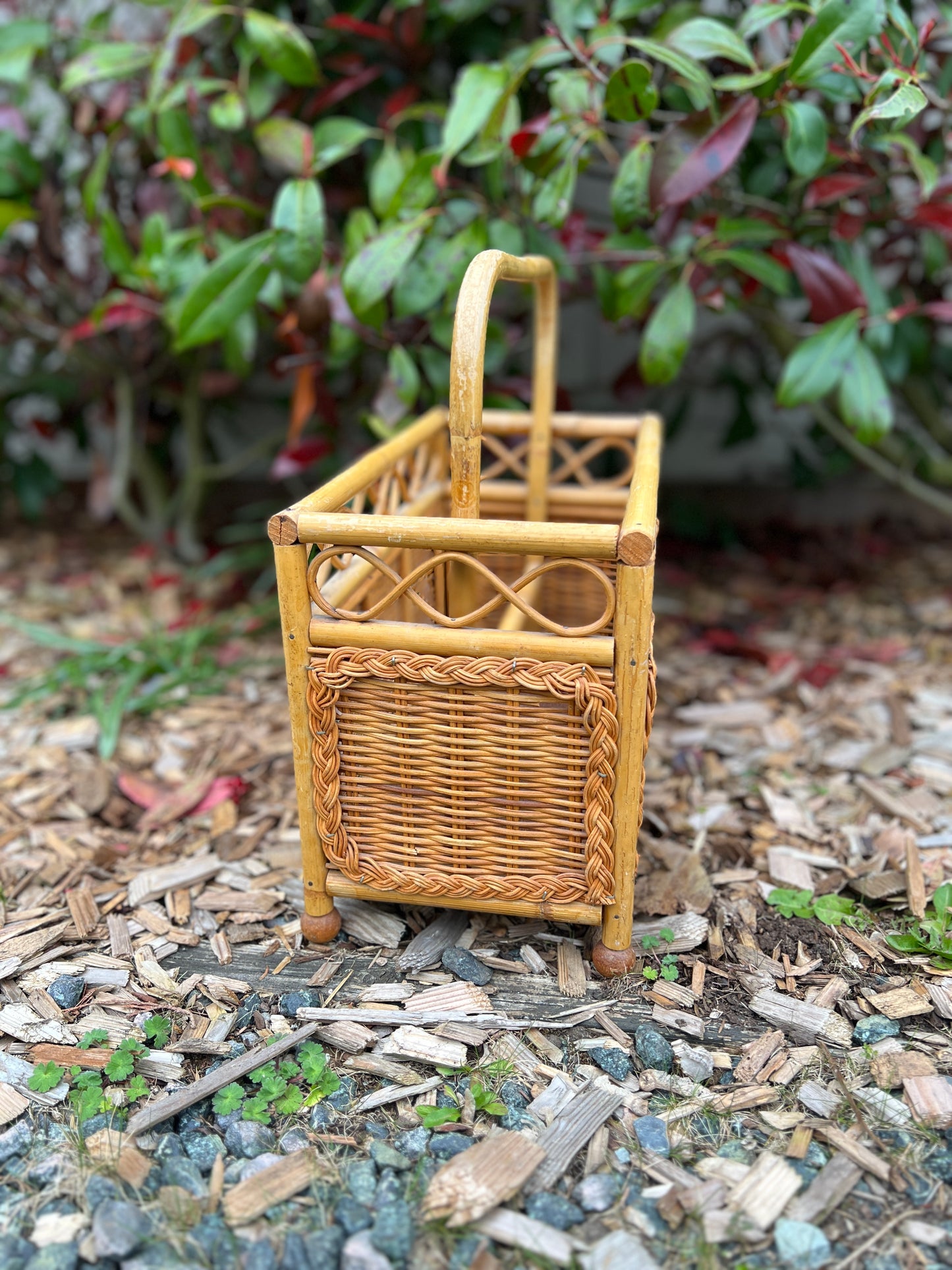 Funky Wicker Magazine/Vinyl Basket