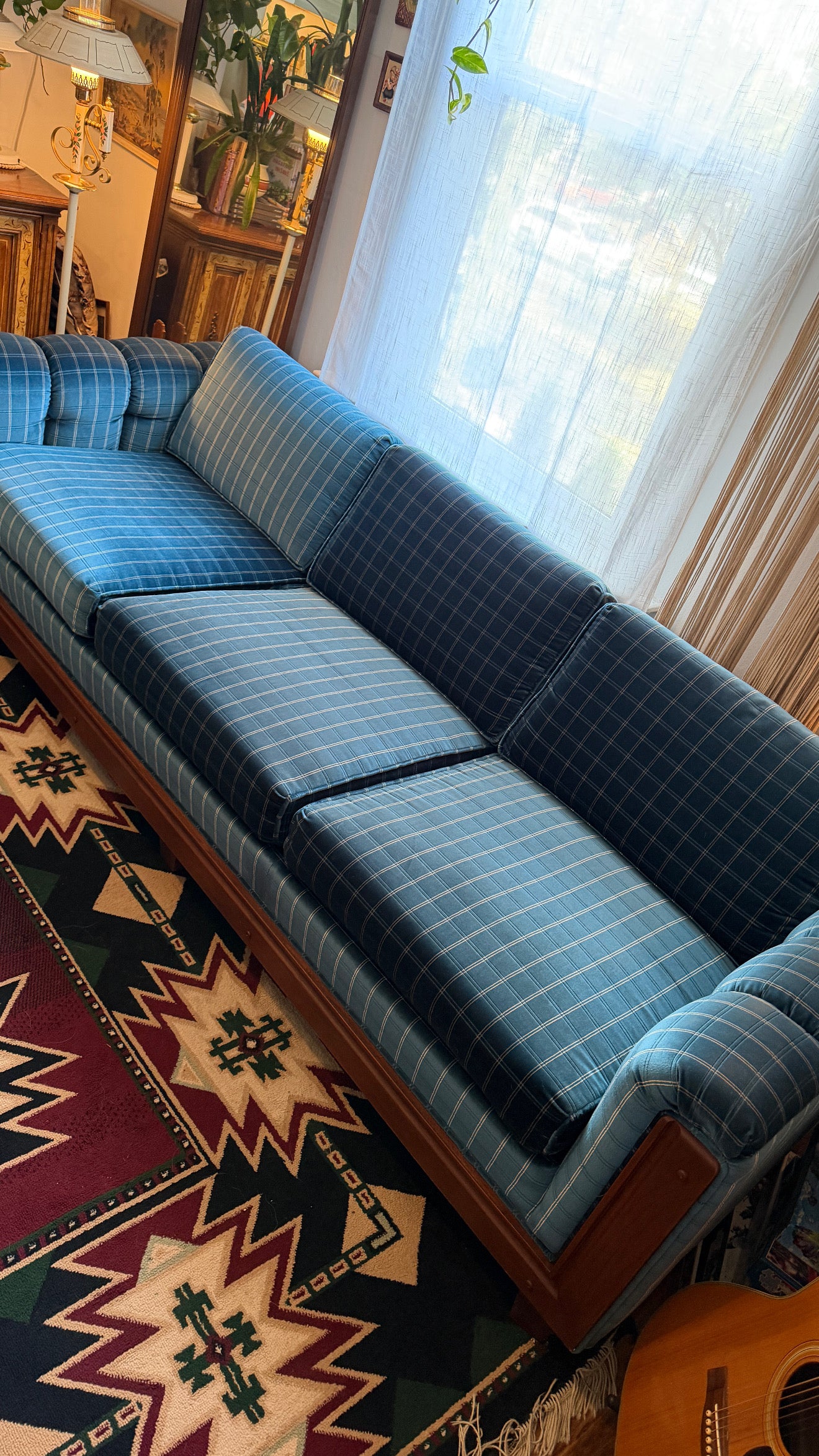 Vintage Blue Midcentury Sofa