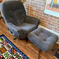Vintage Egg Style Armchair & Ottoman