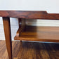 Vintage 60s Walnut Wood & Glass Coffee Table