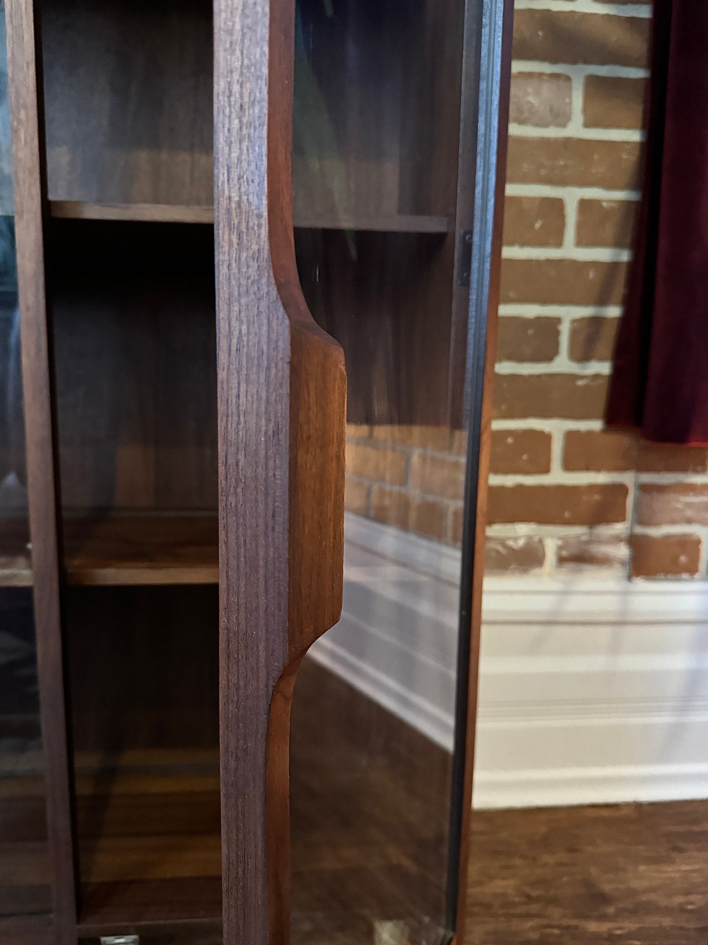 Vintage Walnut Bookcase Cabinet