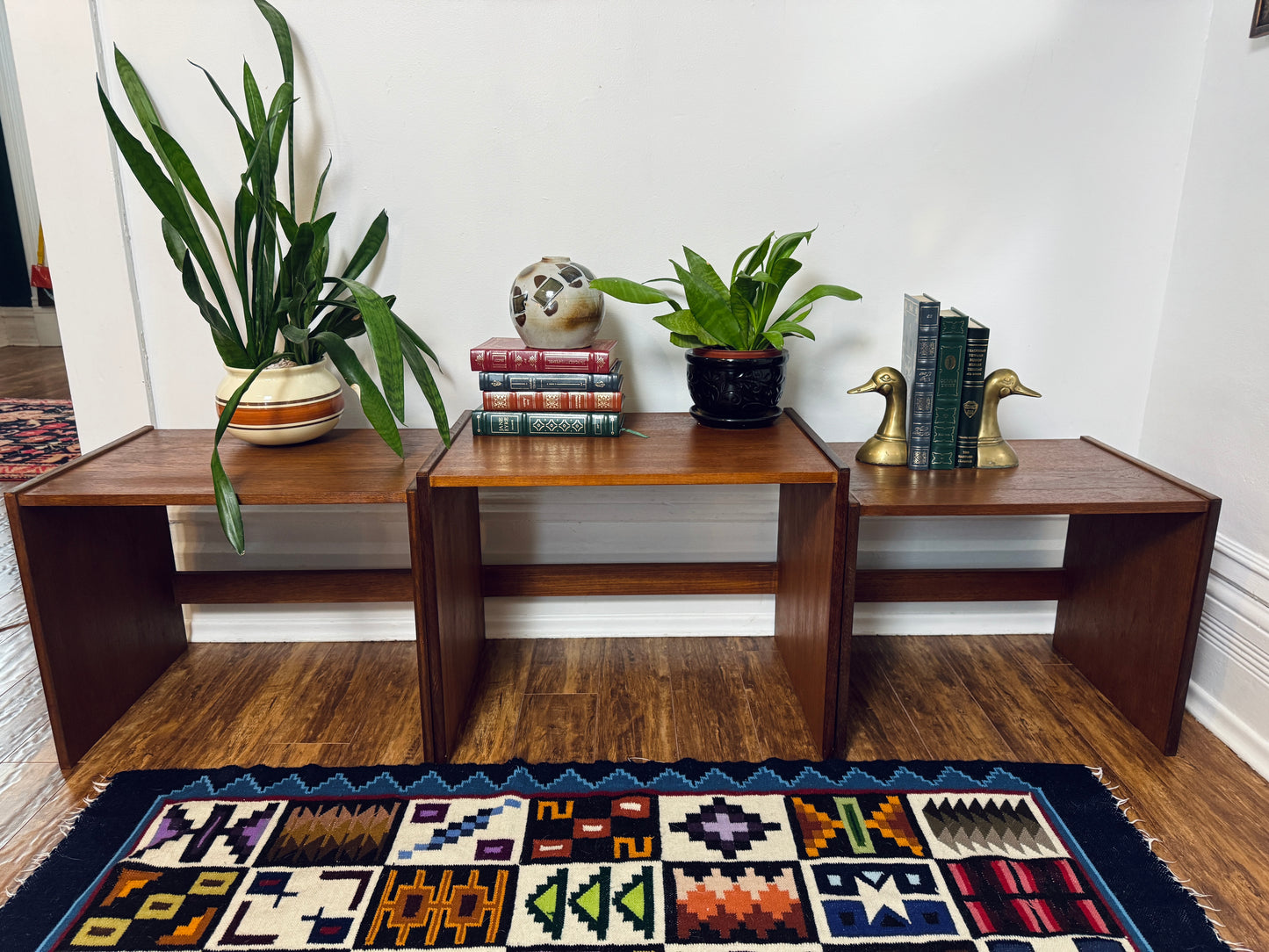 Vintage Modular Teak Stackable Tables