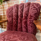 Vintage 1930s Burgundy Velvet & Walnut Wood Armchair