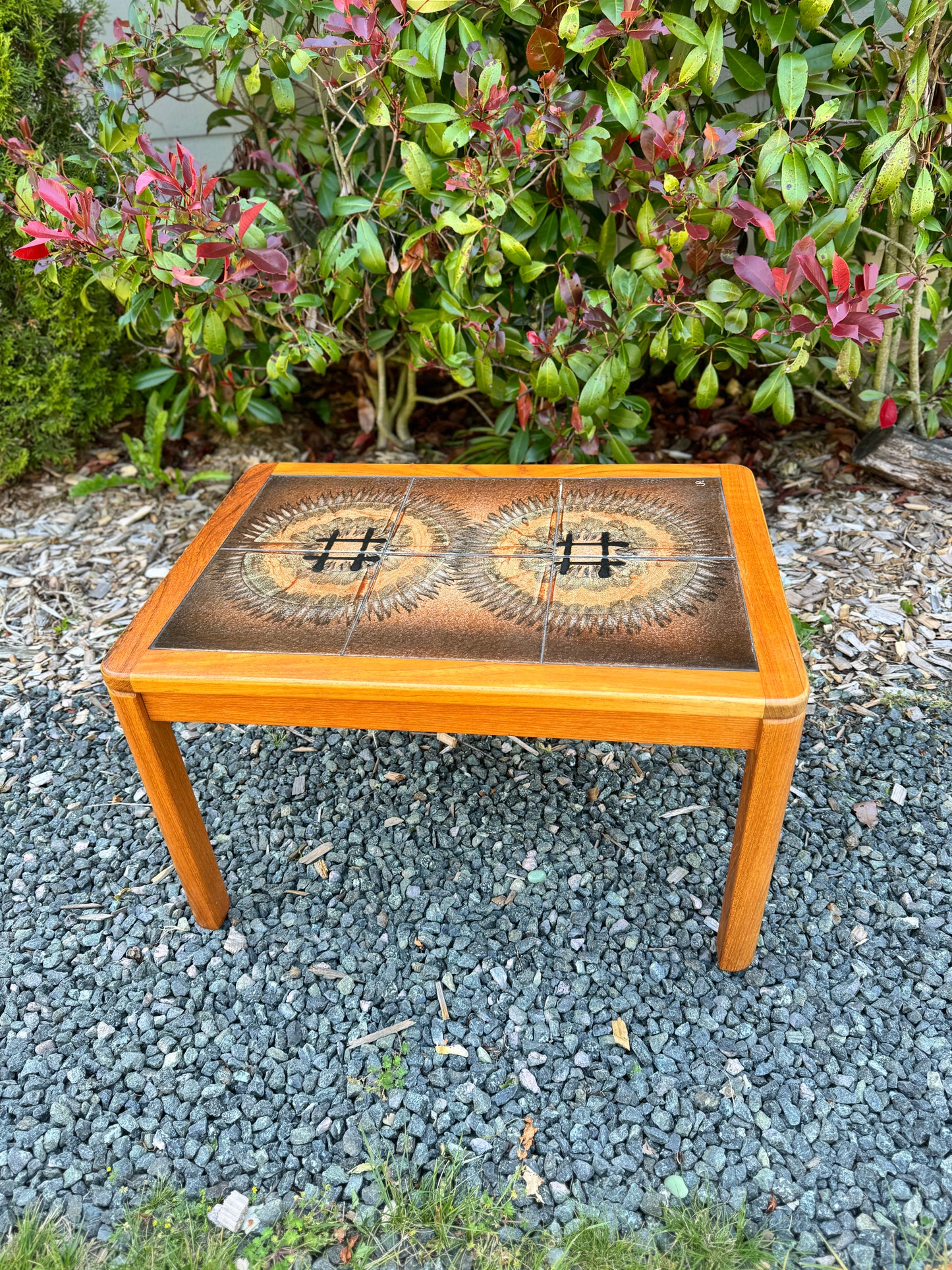 Johannes Anderson Small Signed Teak Tile Coffee Table
