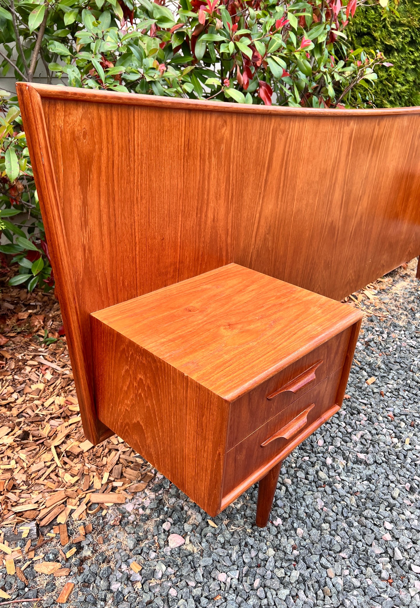The Hakon Teak Headboard & Nightstands
