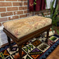 Vintage Dark Solid Oak Ottoman