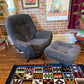 Vintage Egg Style Armchair & Ottoman