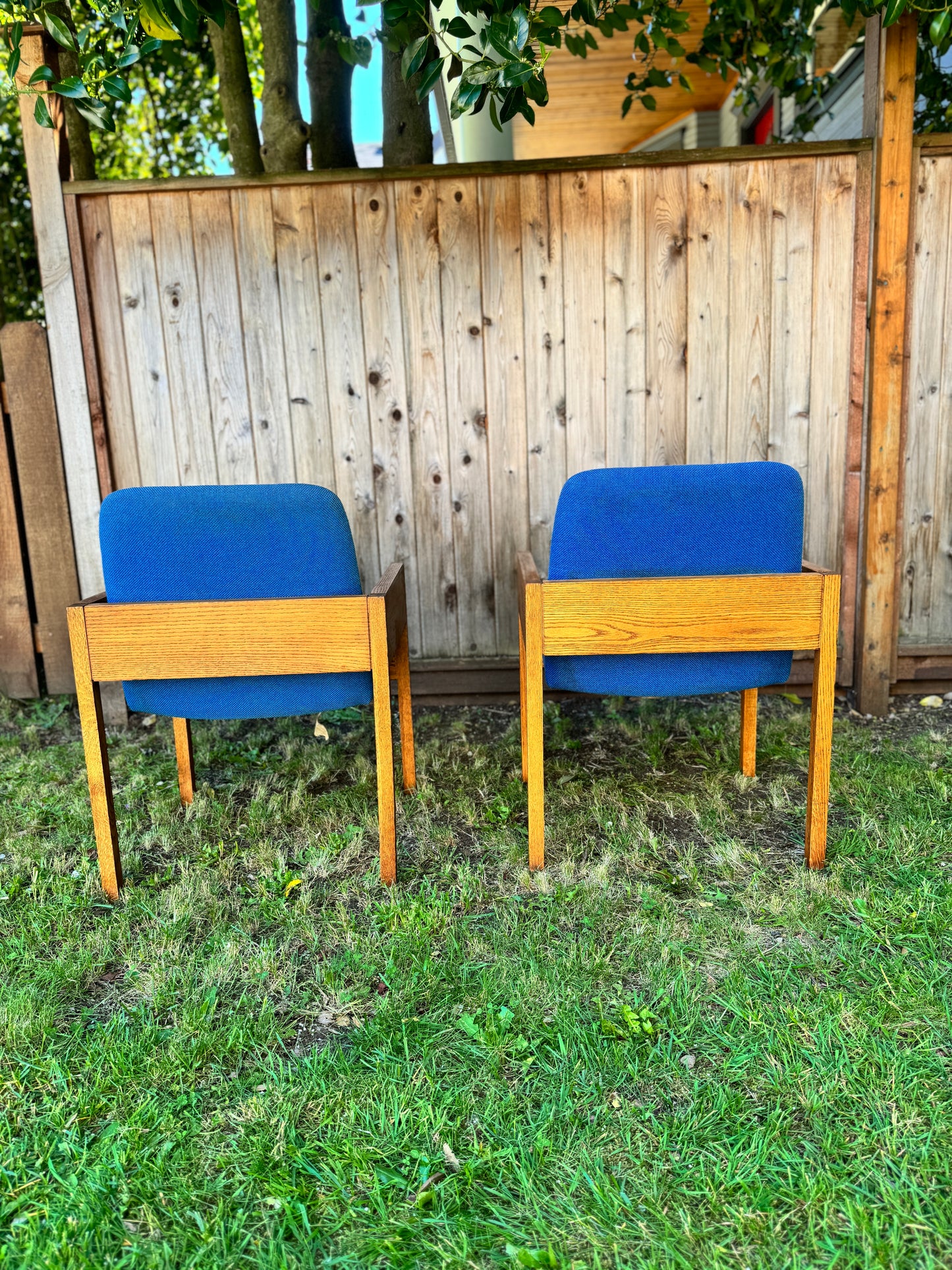 Vintage 60s Oak Armchairs