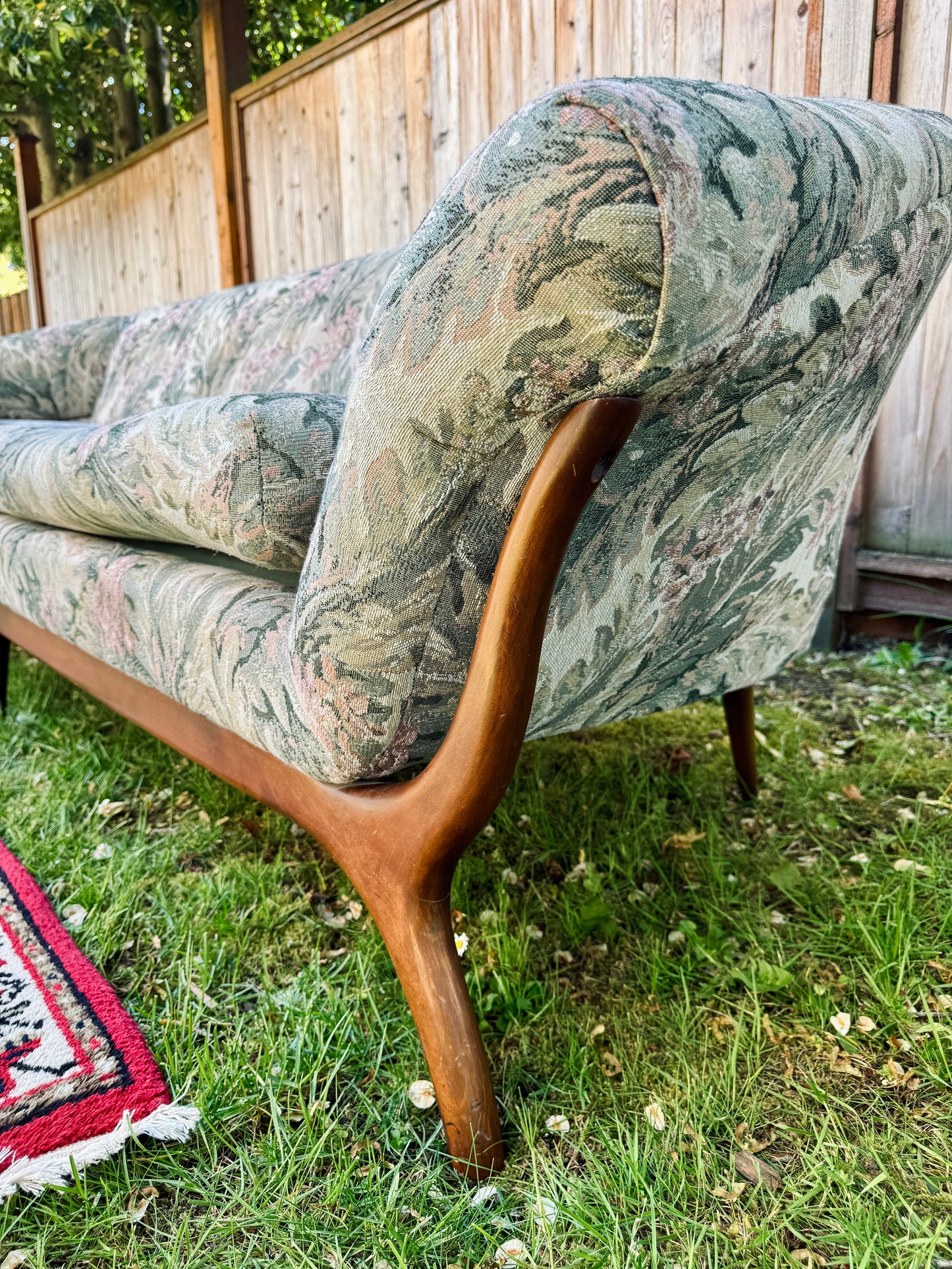 Vintage MCM Walnut Sofa Set