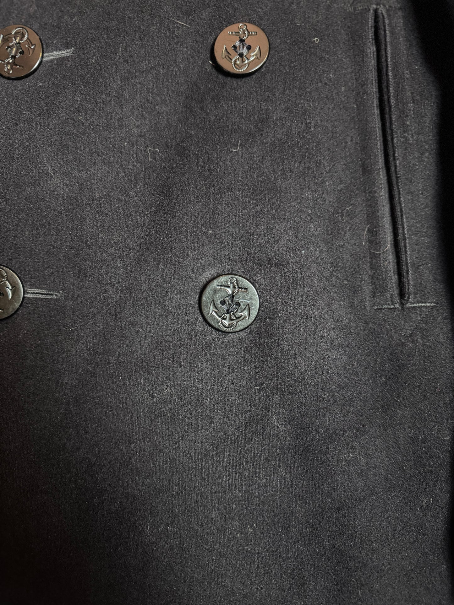 Vintage 60s US Navy Kersey Wool Pea Coat 36R