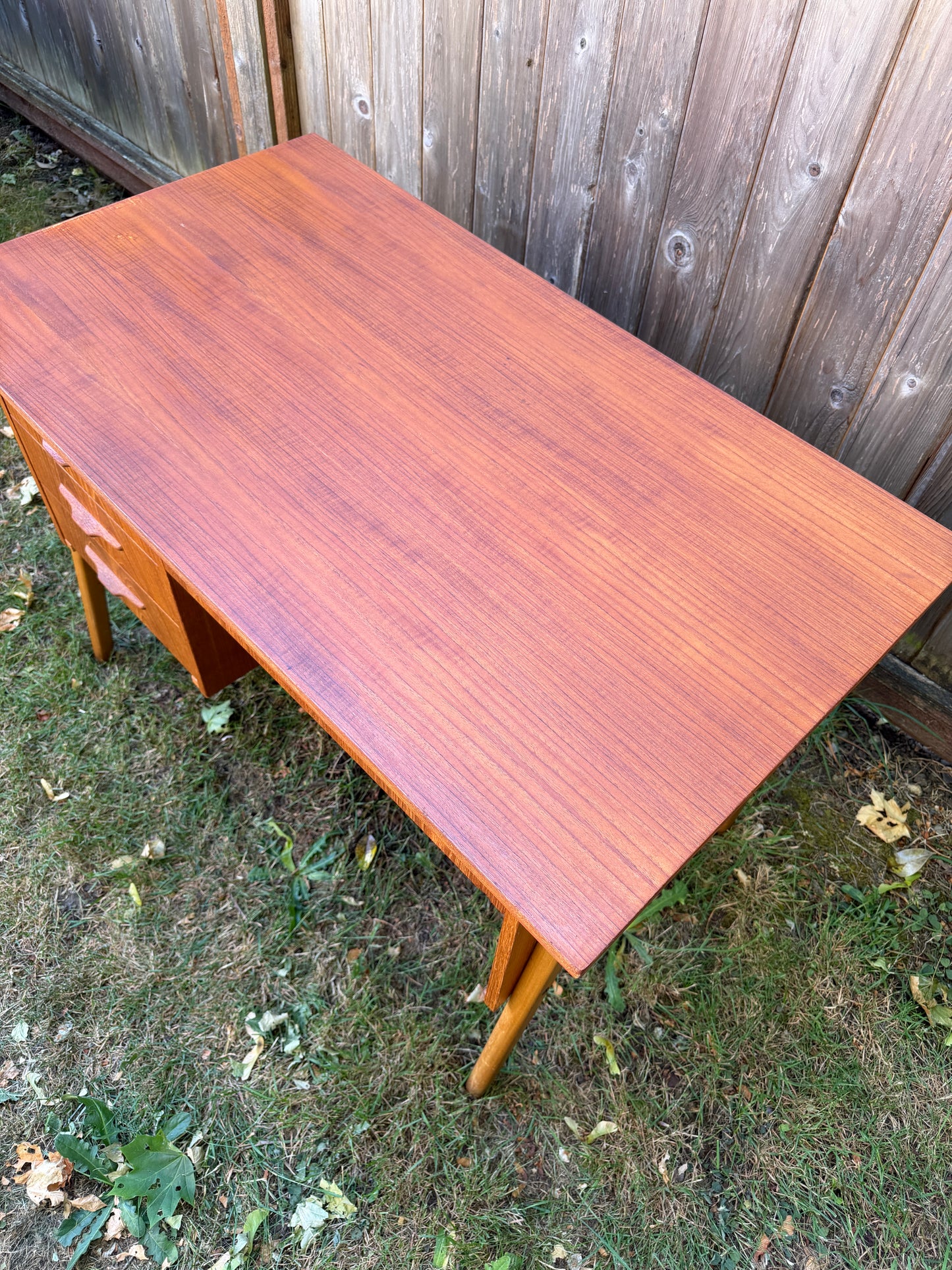 Vintage 4 Drawer Teak Desk