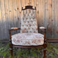 Vintage Floral Tufted Highback Armchair