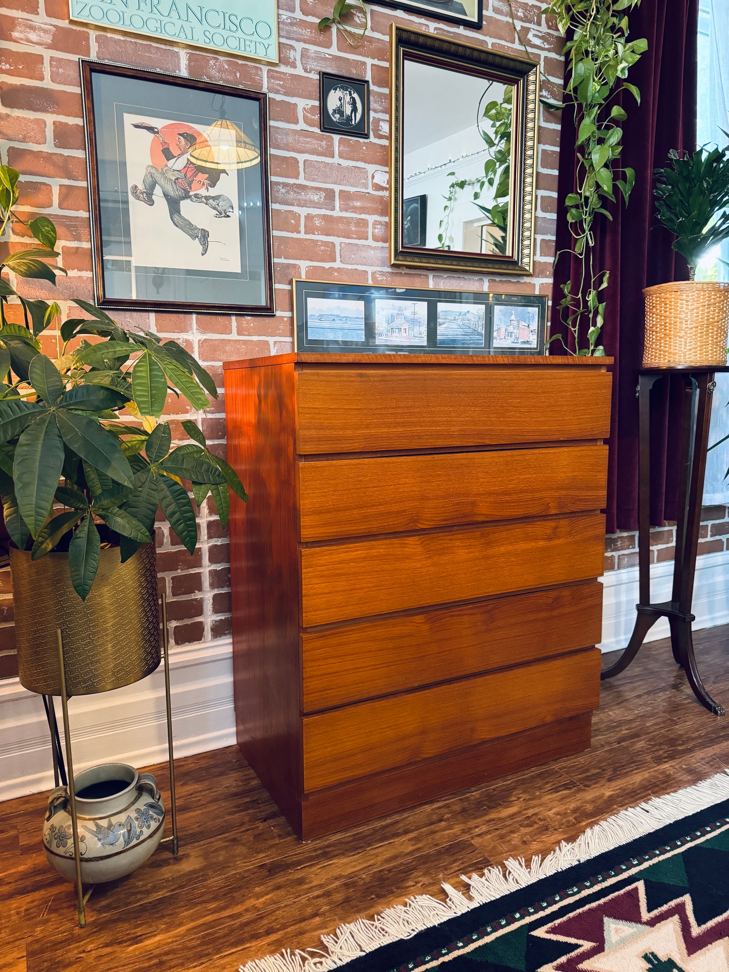Teak Tallboy Dresser