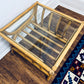 Vintage Rattan & Glass Coffee Table