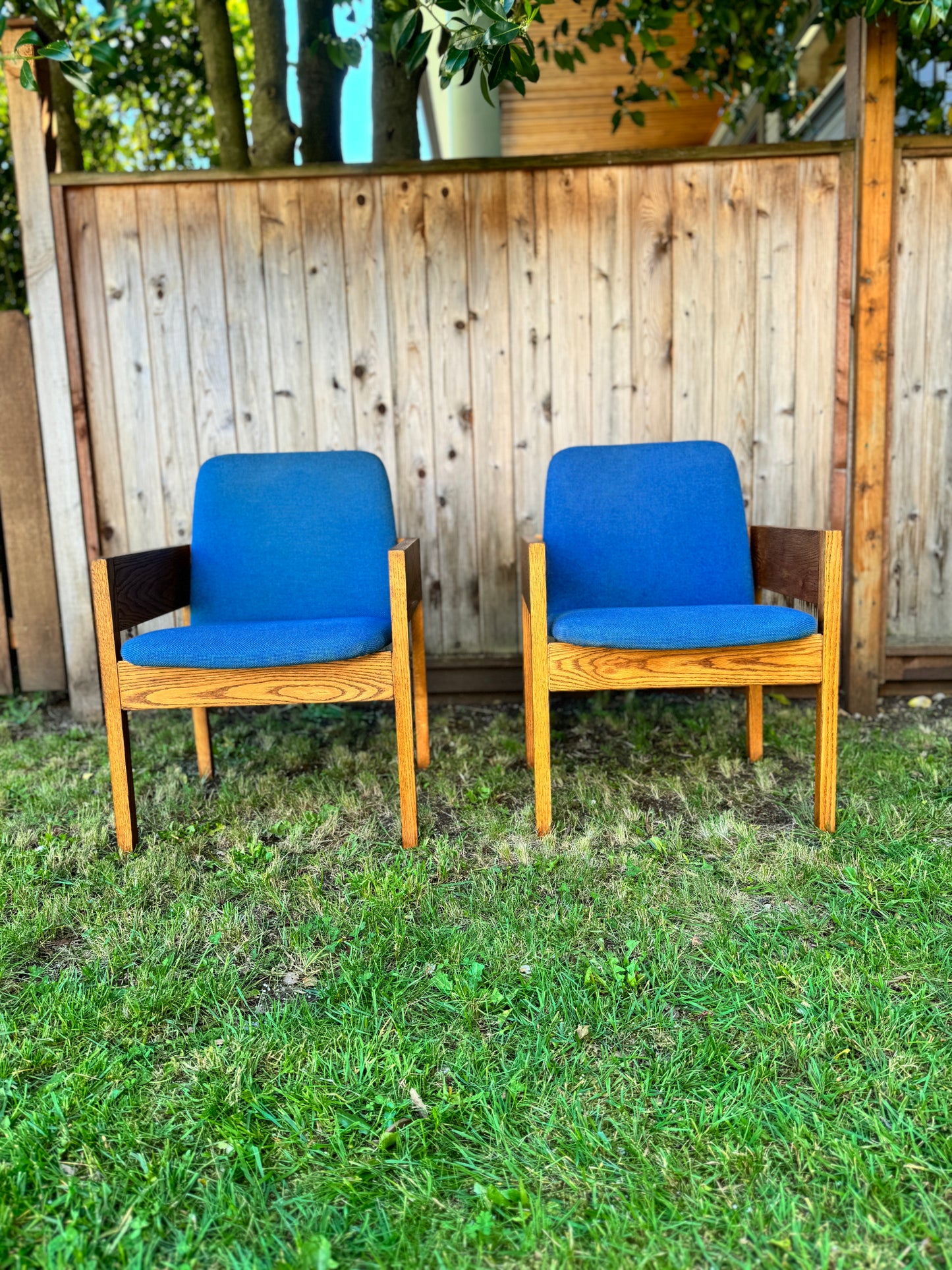 Vintage 60s Oak Armchairs