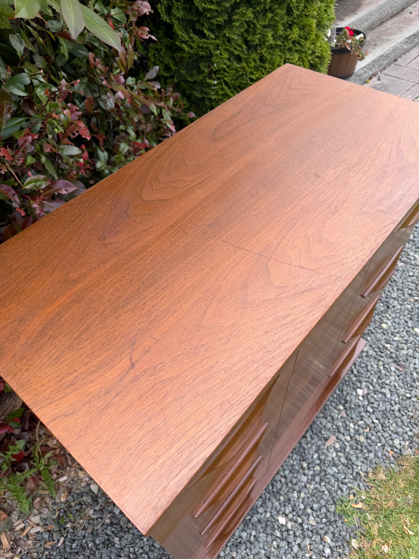Vintage Walnut Wood Dresser