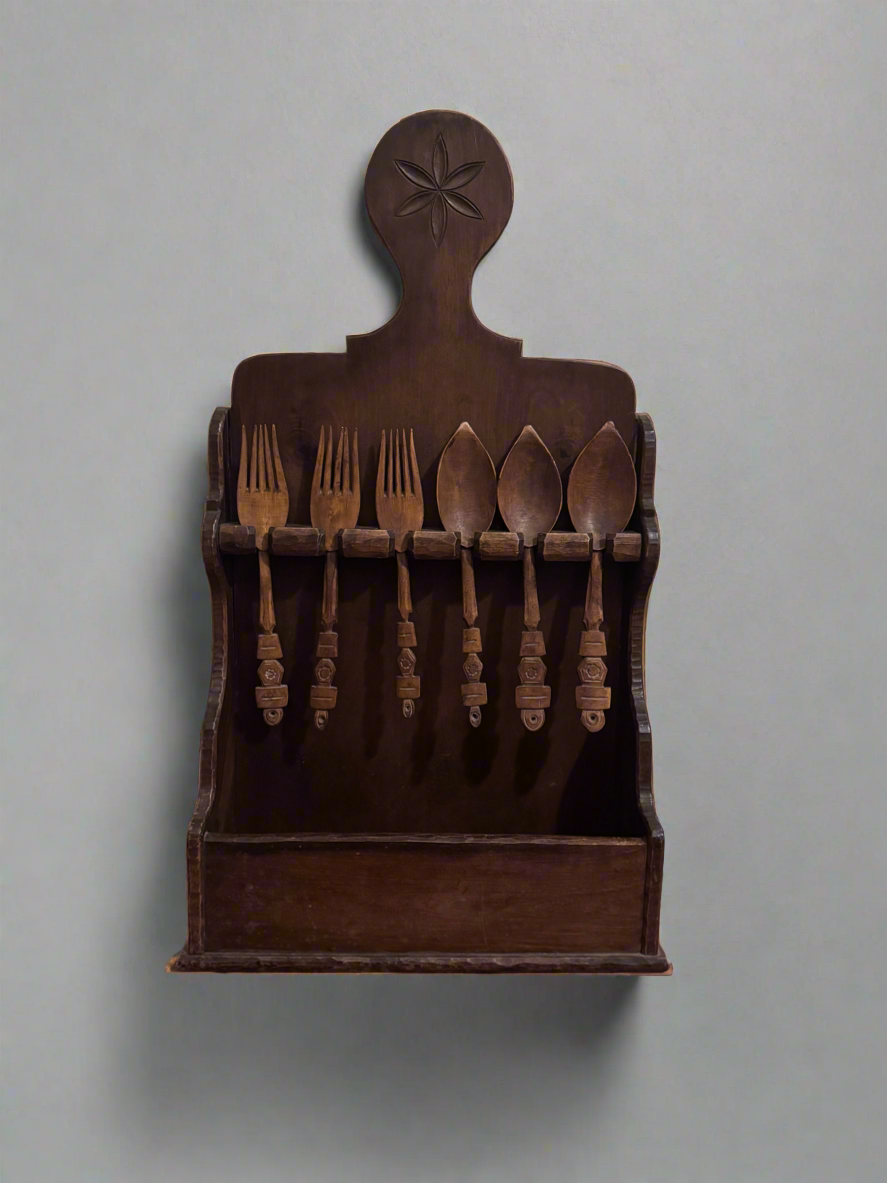 Vintage Solid Wood Cutlery Rack
