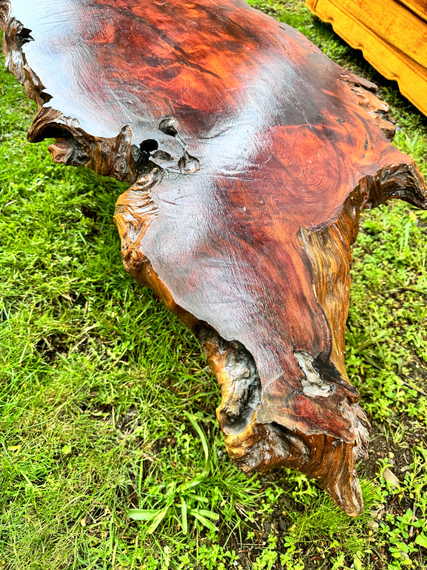 Vintage Live Edge Solid Wood Coffee Table