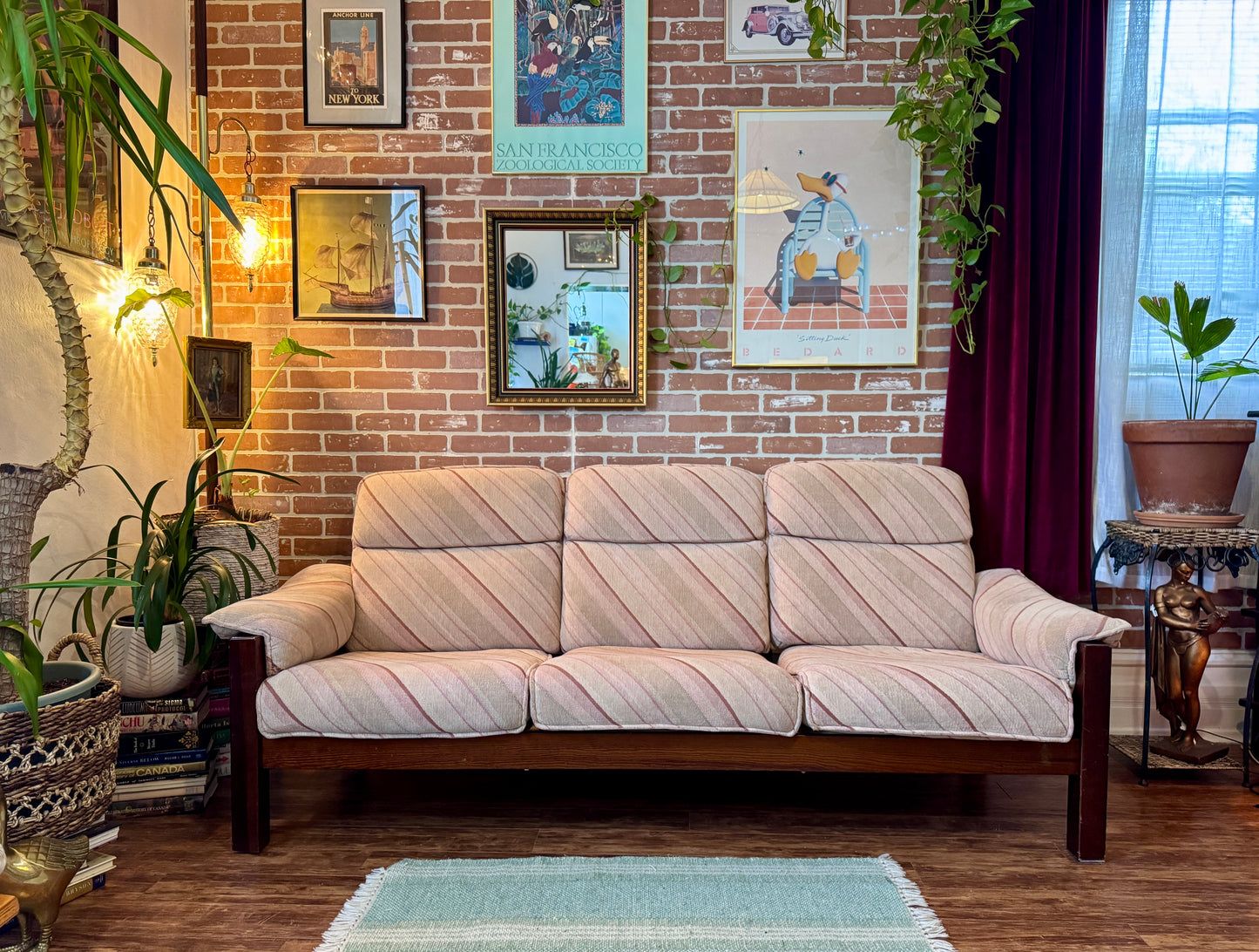 Vintage 1970s Striped Sofa