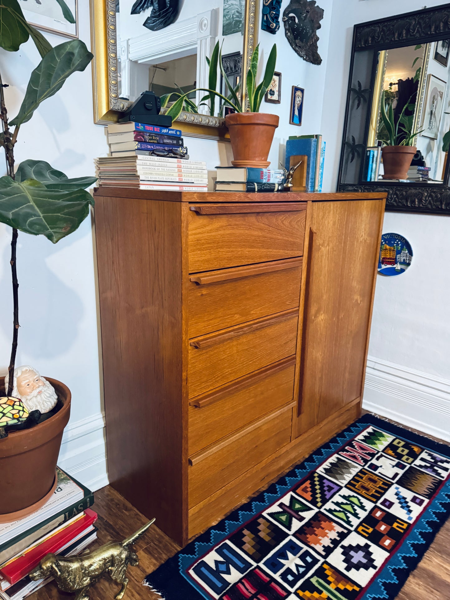 Vintage Teak Armoire/Chest of Drawers