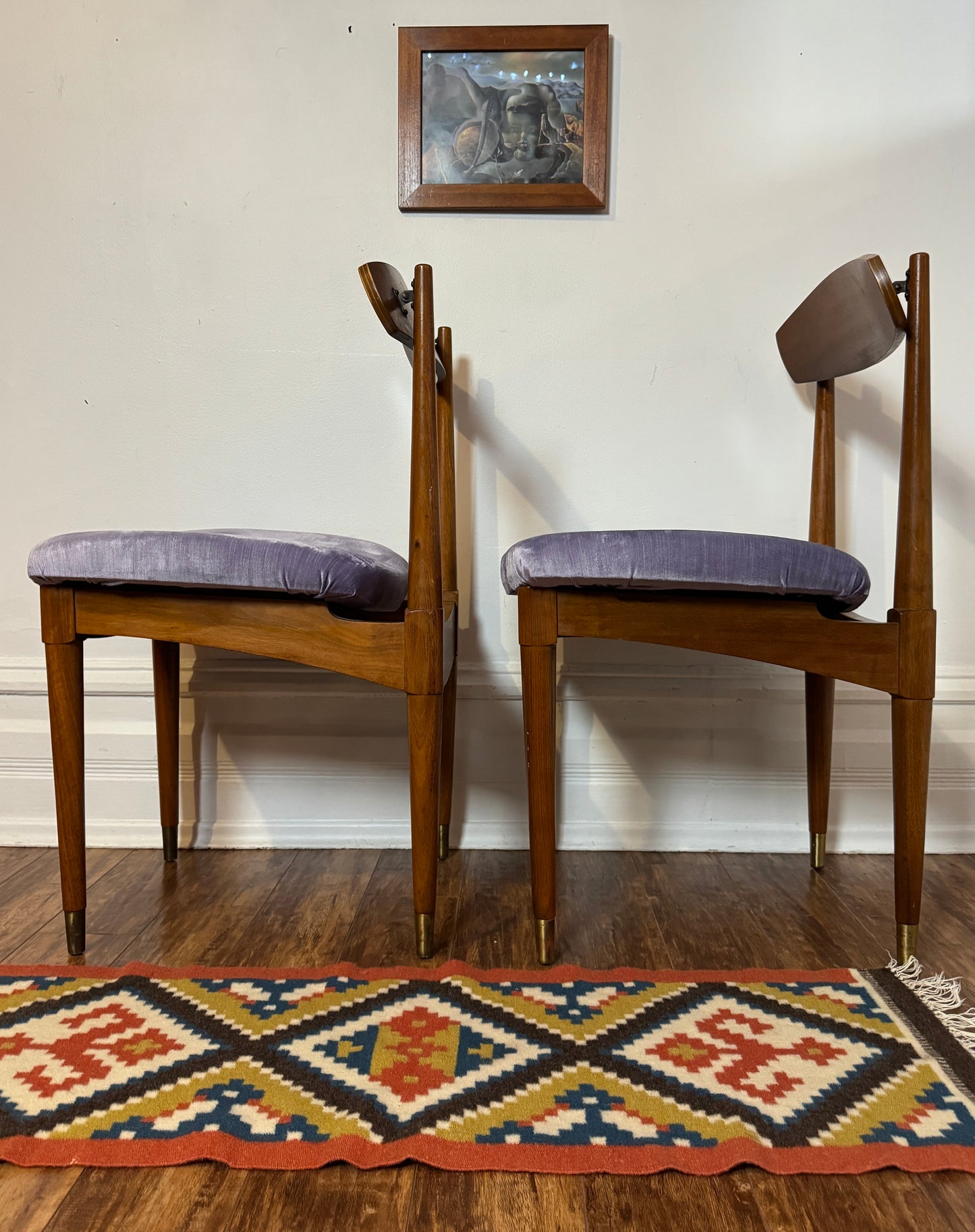 Pair of Vintage Solid Walnut Dining Chairs with Articulating Backrests | Mid-Century Modern