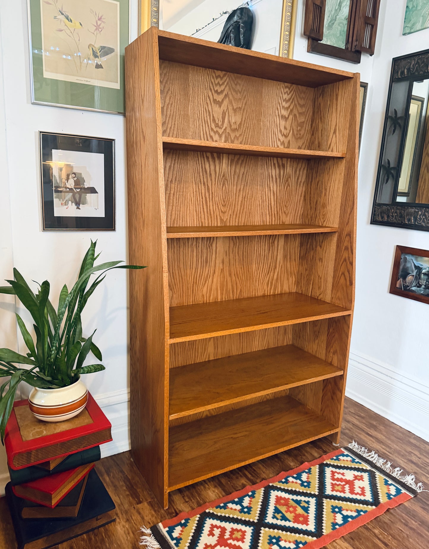 Vintage Solid Oak Bookshelf