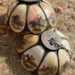 Vintage Slag Glass Pendant Light with Equestrian Scene
