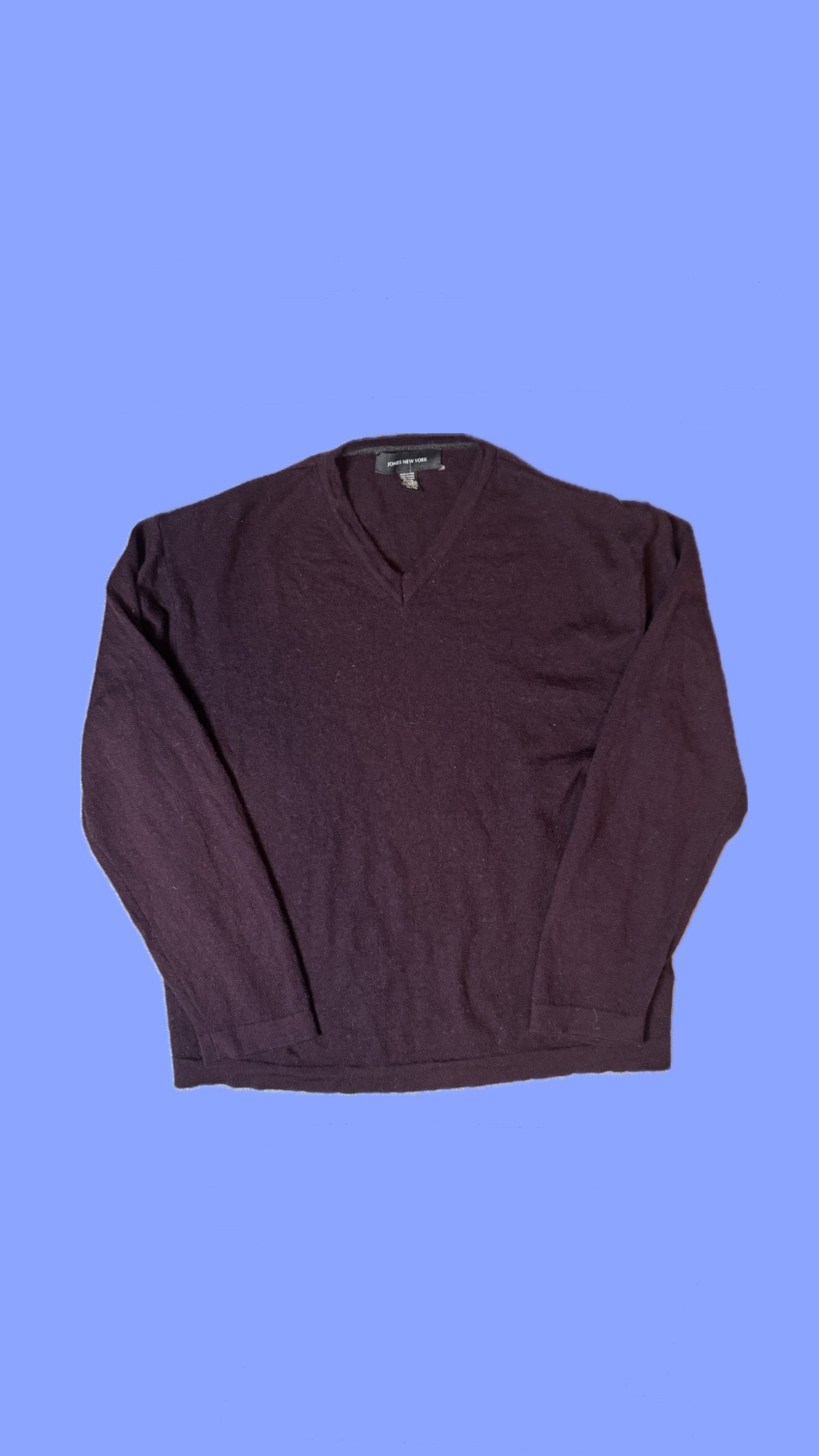 Vintage Jones New York Merino Wool V Neck Sweater