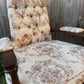 Vintage Floral Tufted Highback Armchair