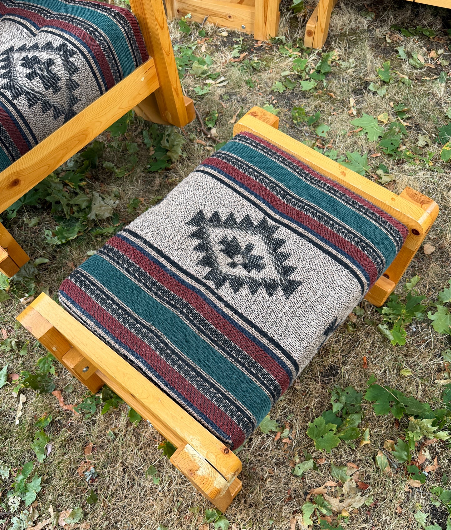 Vintage Solid Pine Southwestern Style 6 Piece Living Room Set