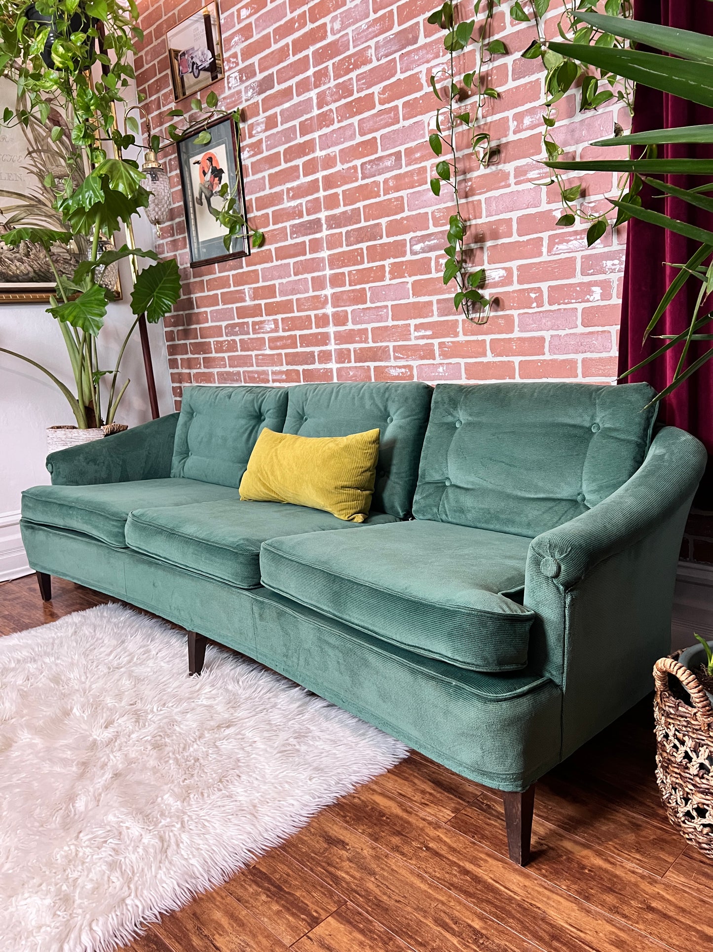 The Viridian Velvet Sofa