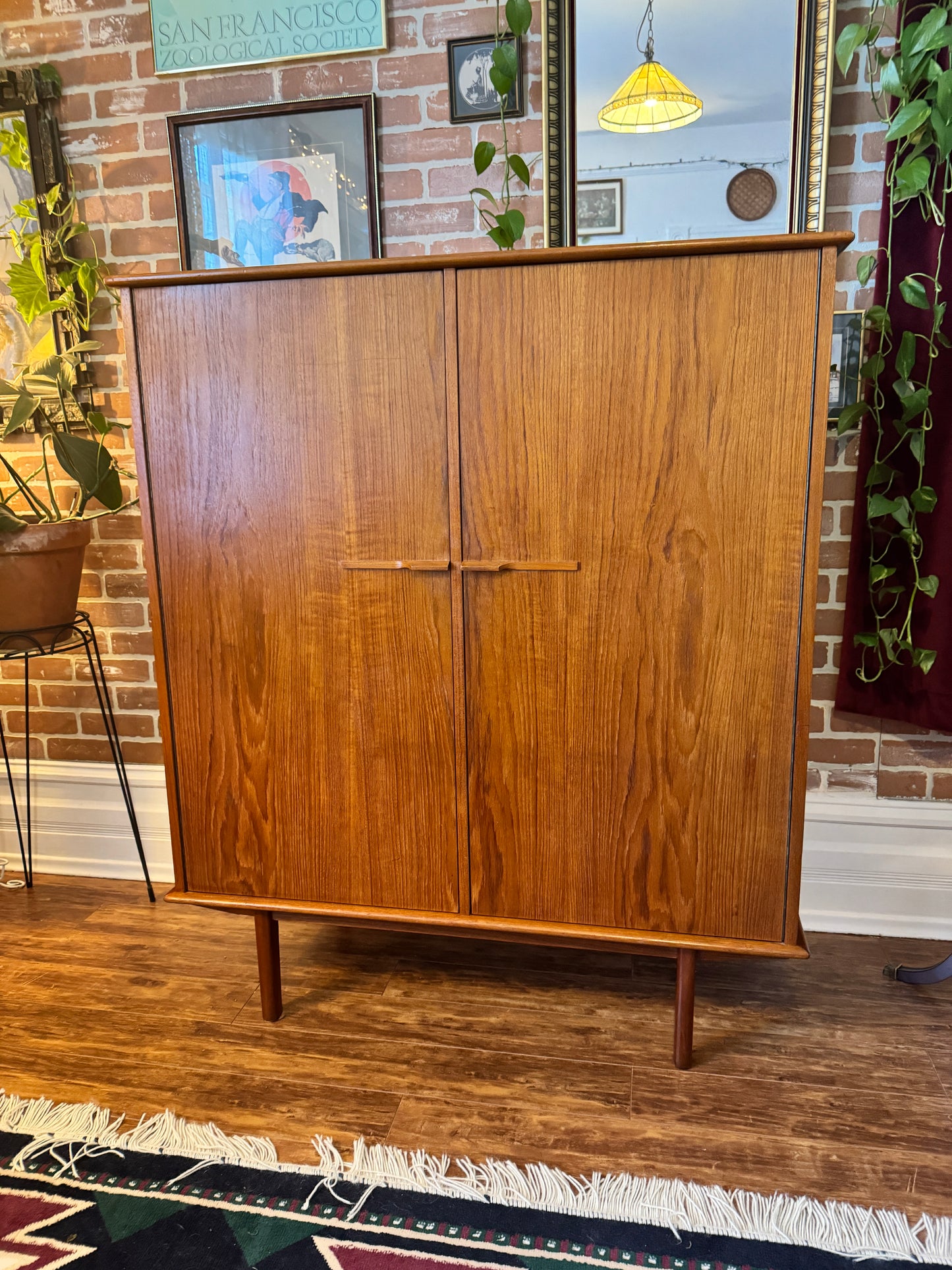 Vintage Danish Teak Armoire Dresser