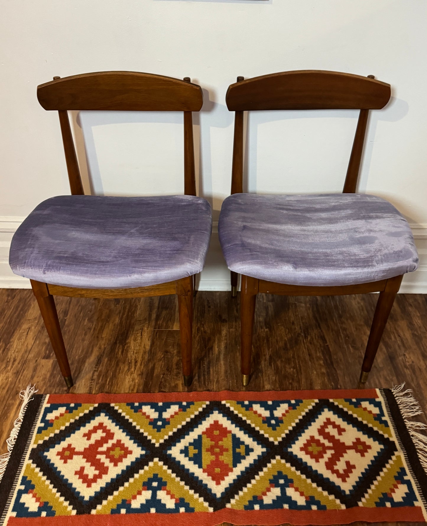 Pair of Vintage Solid Walnut Dining Chairs with Articulating Backrests | Mid-Century Modern
