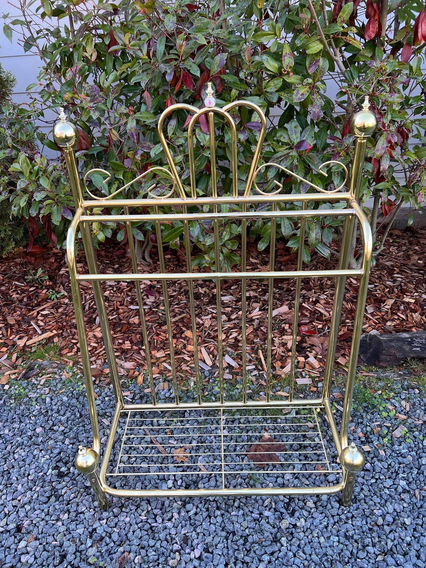 Vintage Brass Shoe Rack