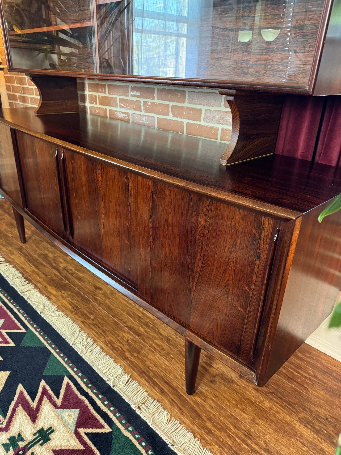 Vintage Danish Rosewood Sideboard & Hutch