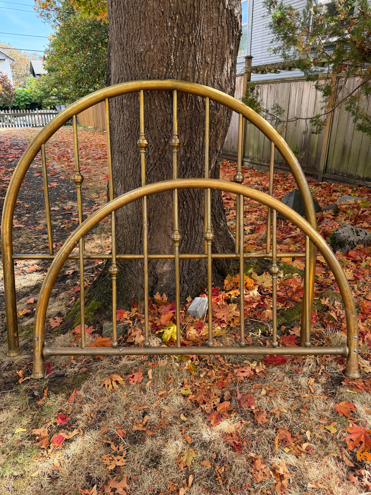 Vintage Brass Queen Size Bed Headboard & footboard