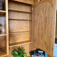Vintage MCM Style Oak Desk & Hutch