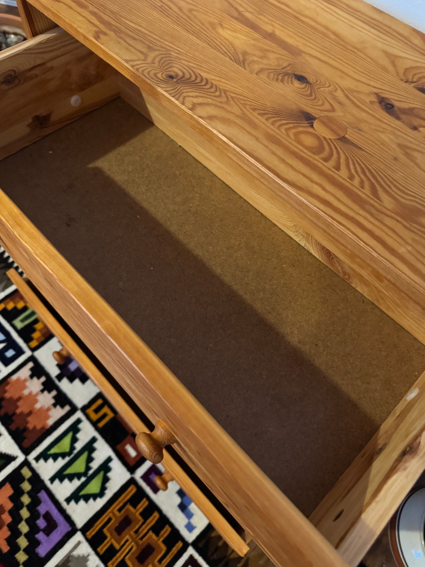 Vintage Solid Pine 3-Drawer Chest / Dresser – Scandinavian Style