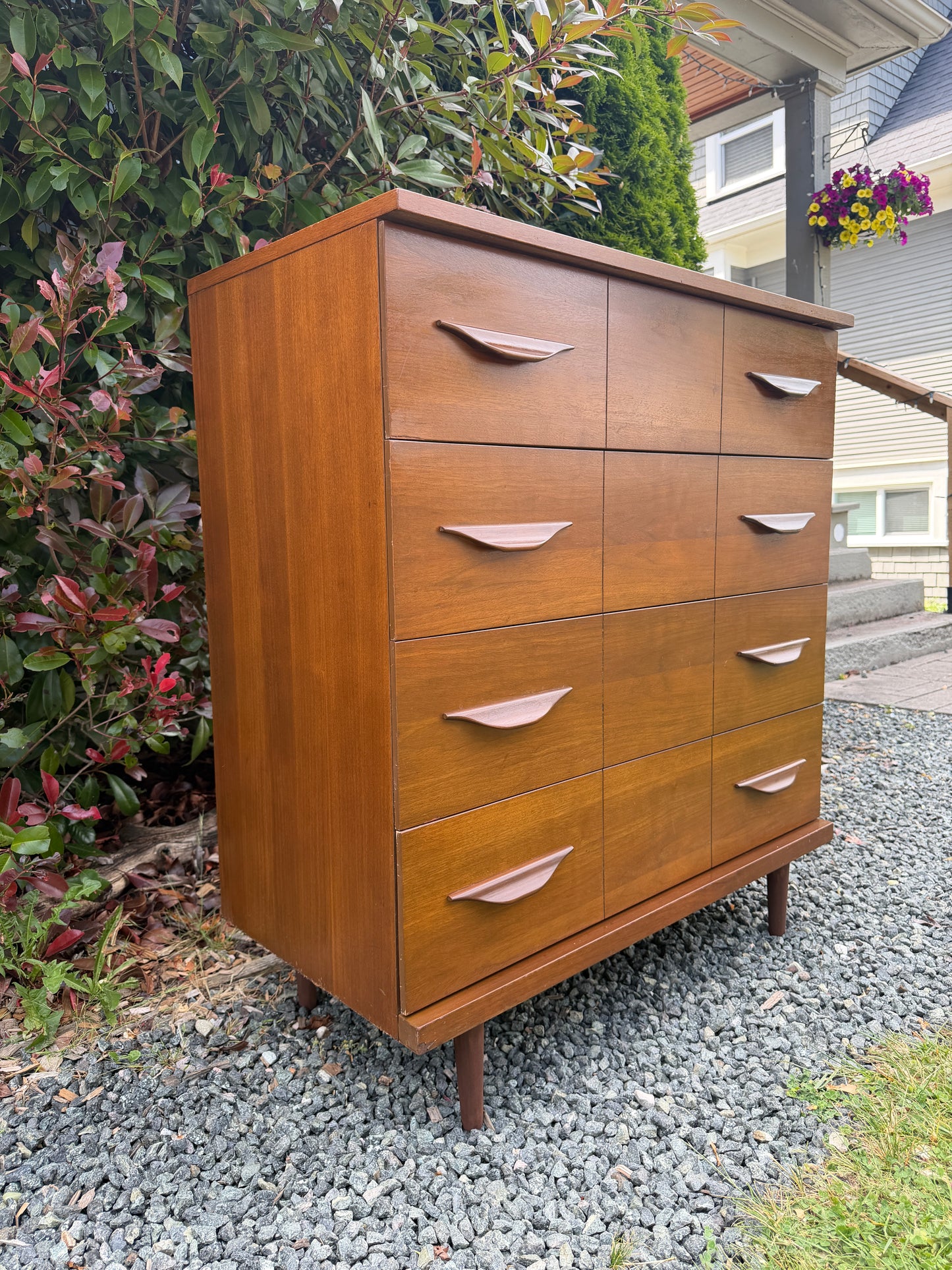 Vintage Walnut Wood Dresser