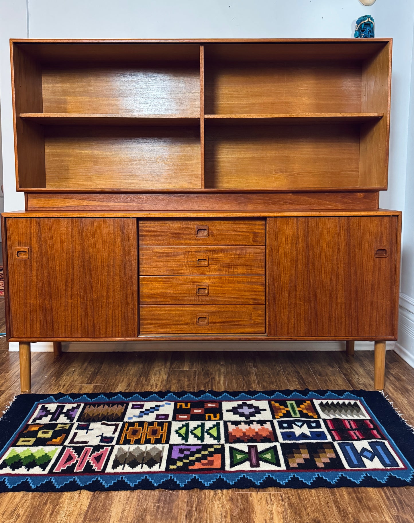 Vintage Restored Teak Sideboard & Hutch