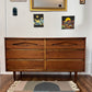 1960s Restored Walnut Dresser Credenza