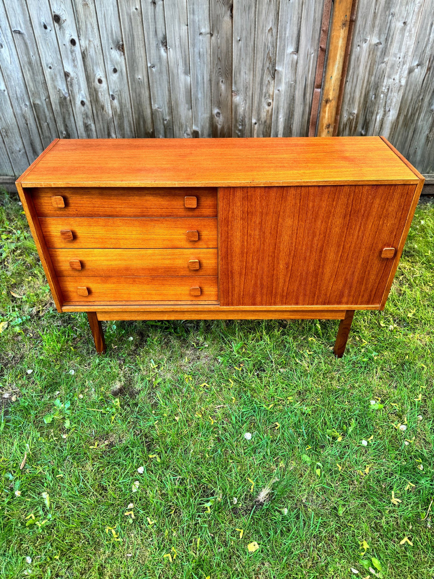 Vintage Domino Mobler Compact Teak Credenza